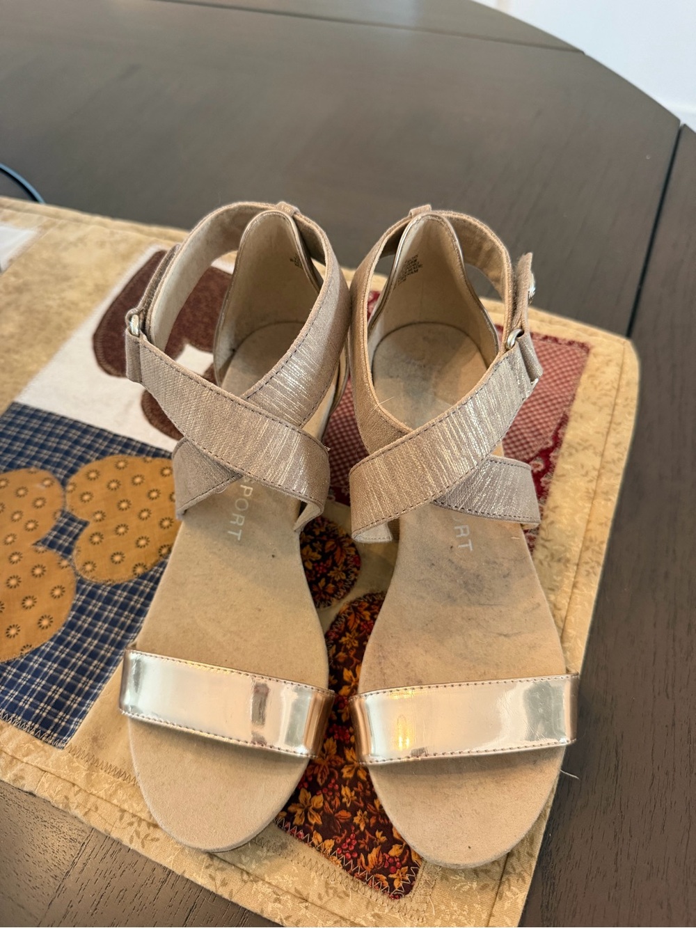 Women’s Metallic Taupe Strappy Sandals
